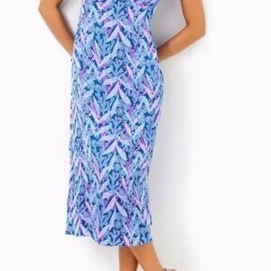Lilly Pulitzer Keana Satin Midi Dress -Size 14